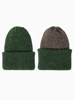 Alpaca wool reversible ribbed tuque