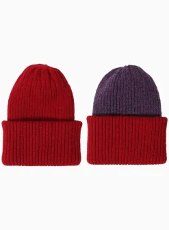 Alpaca wool reversible ribbed tuque