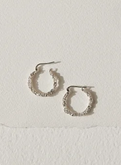 Amalgam sterling silver hoops
