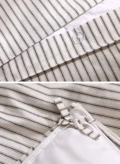 Anthracite striped duvet cover set