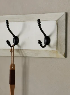 Antique 3-hook wall coat rack