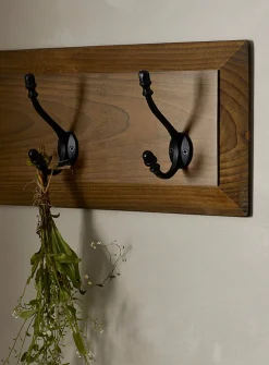 Antique 5-hook wall coat rack
