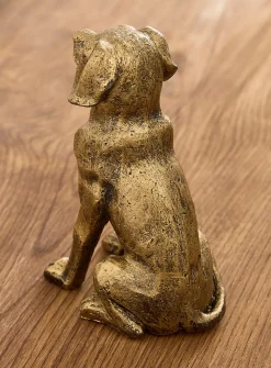 Antique-style golden dog bookend
