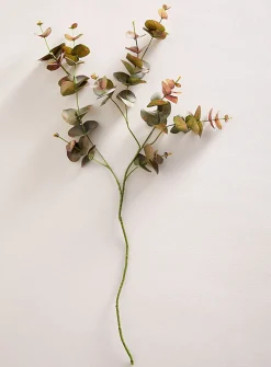 Artificial green eucalyptus branch