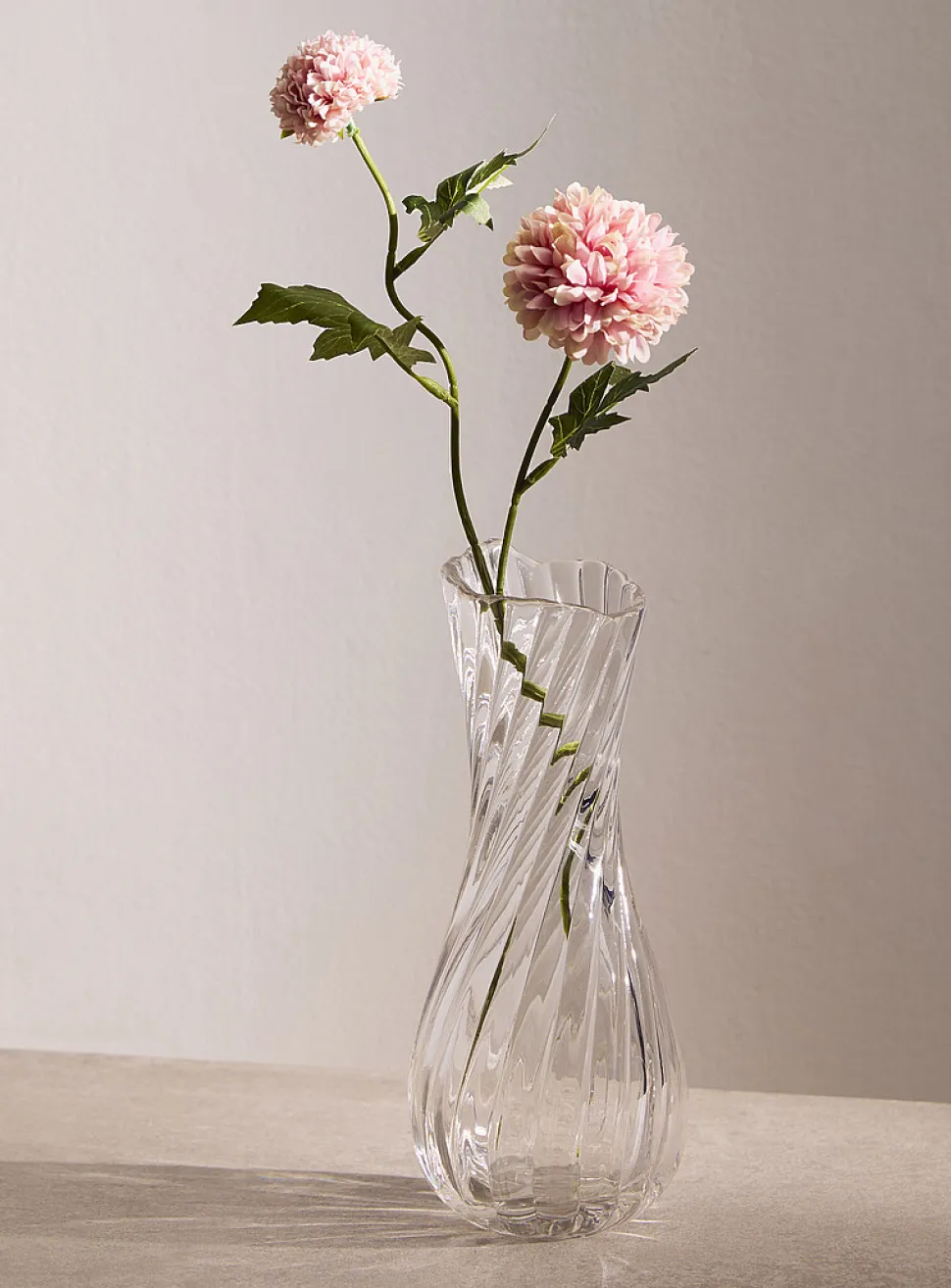 Artificial pink dahlia branch