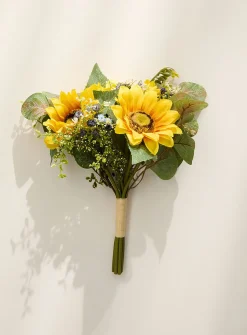 Artificial sunflower and baby's-breath bouquet