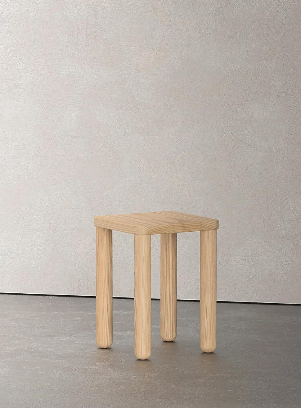 Ash square stool