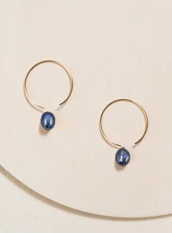 Baroque pearl laminated gold hoops