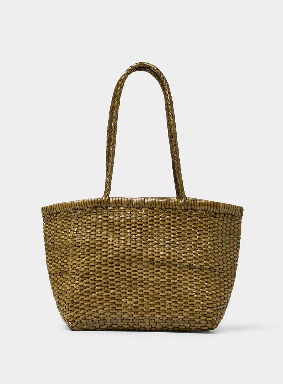 Basketweave pattern small leather bag