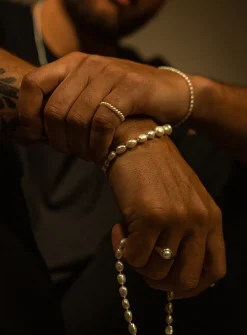 Bead and freshwater pearls band