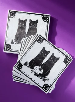 Black cats paper napkins