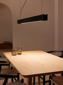 Black structured hanging lamp