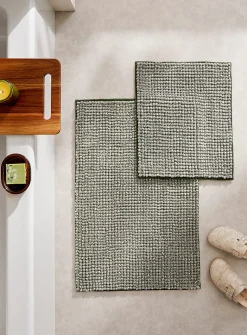 Bleached chenille bath mat