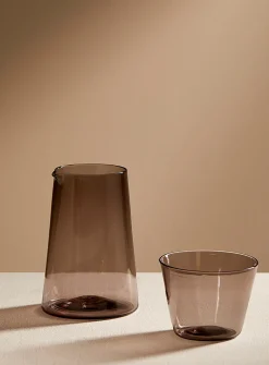 Blown glass carafe and glass set