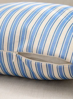 Blue stripes removable-cover outdoor cushion