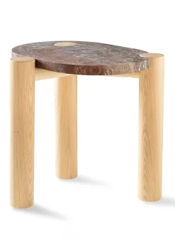 Cascapedia oblong marble geo side table