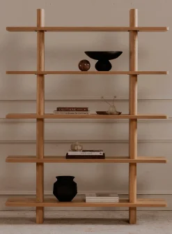 Casey large rustic oak bookcase