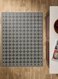 Charcoal tile pattern vinyl mat