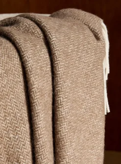 Chevron wool-blend throw