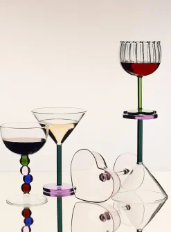 Colourful balls cocktail glasses