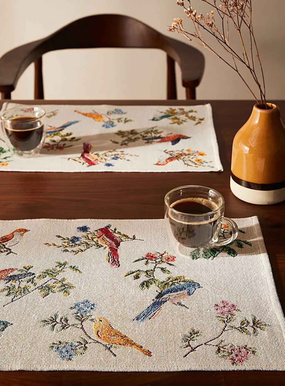 Colourful birds tapestry placemats