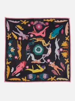 Colourful pure silk scarf