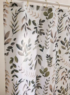 Contrasting foliage shower curtain