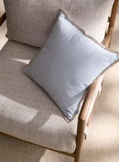 Contrasting trim velvet removable-cover cushion