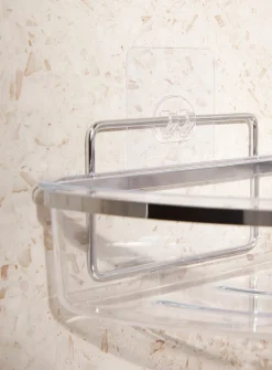 Corner shower basket