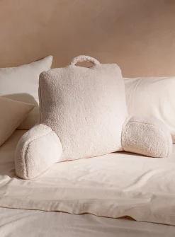 Cream high-pile fleece reading cushion
