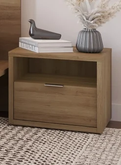 Cubic bedside table with drawer