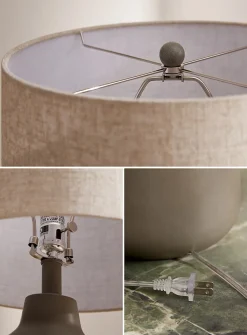 Curved concrete table lamp