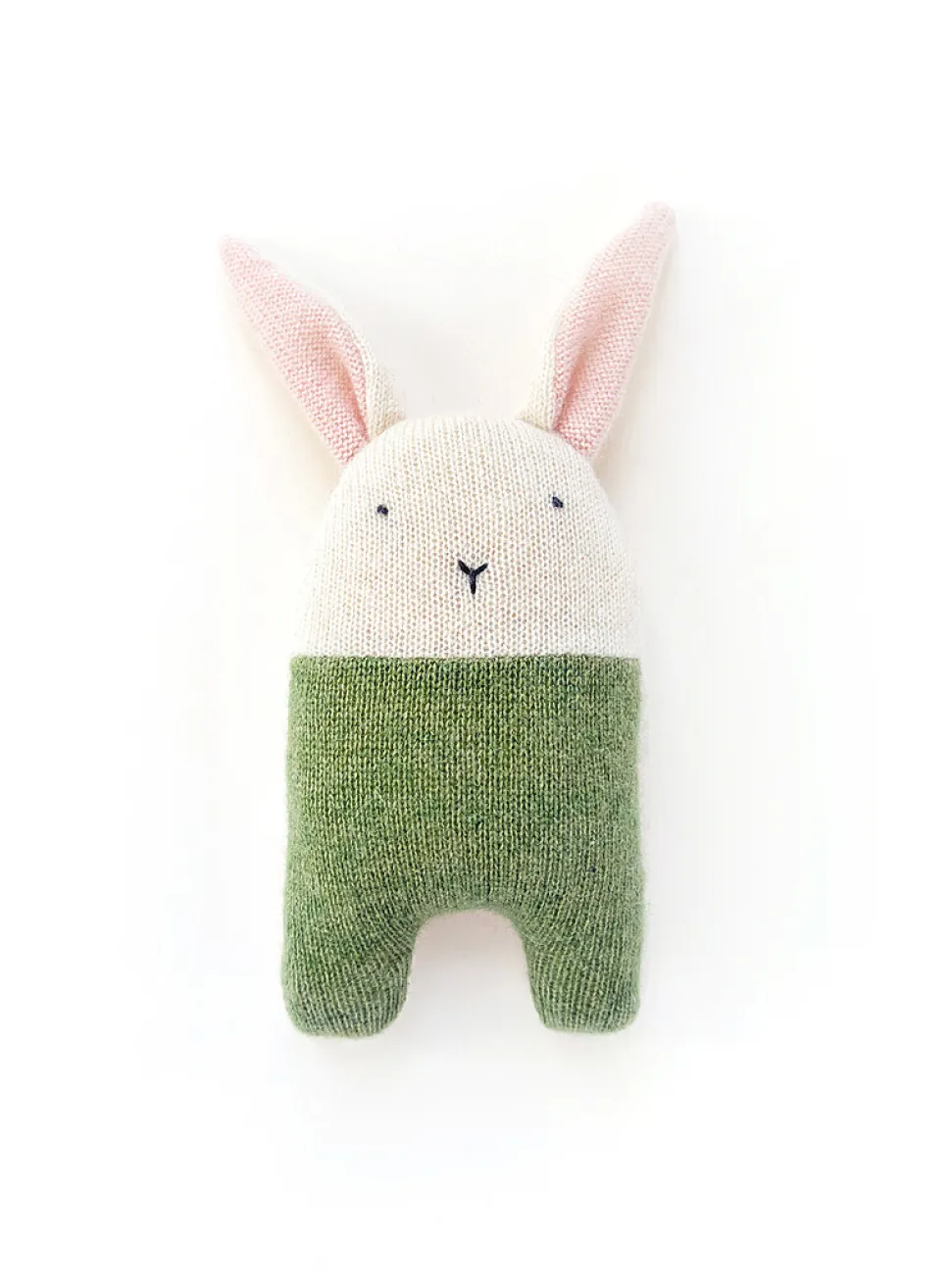 Cute rabbit recycled cashmere rattle