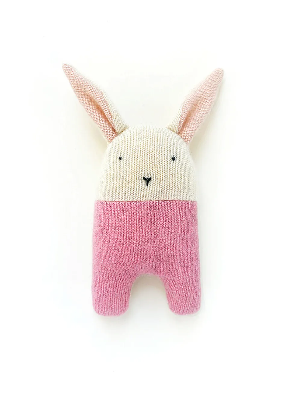 Cute rabbit recycled cashmere rattle