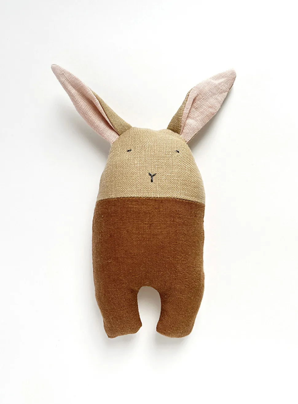 Cute rabbit recycled linen rattle