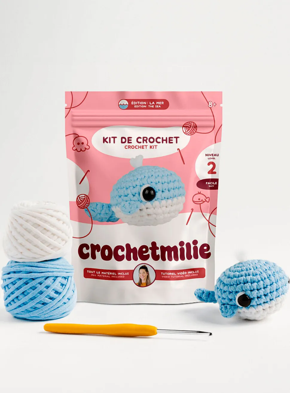 Cute whale crochet kit