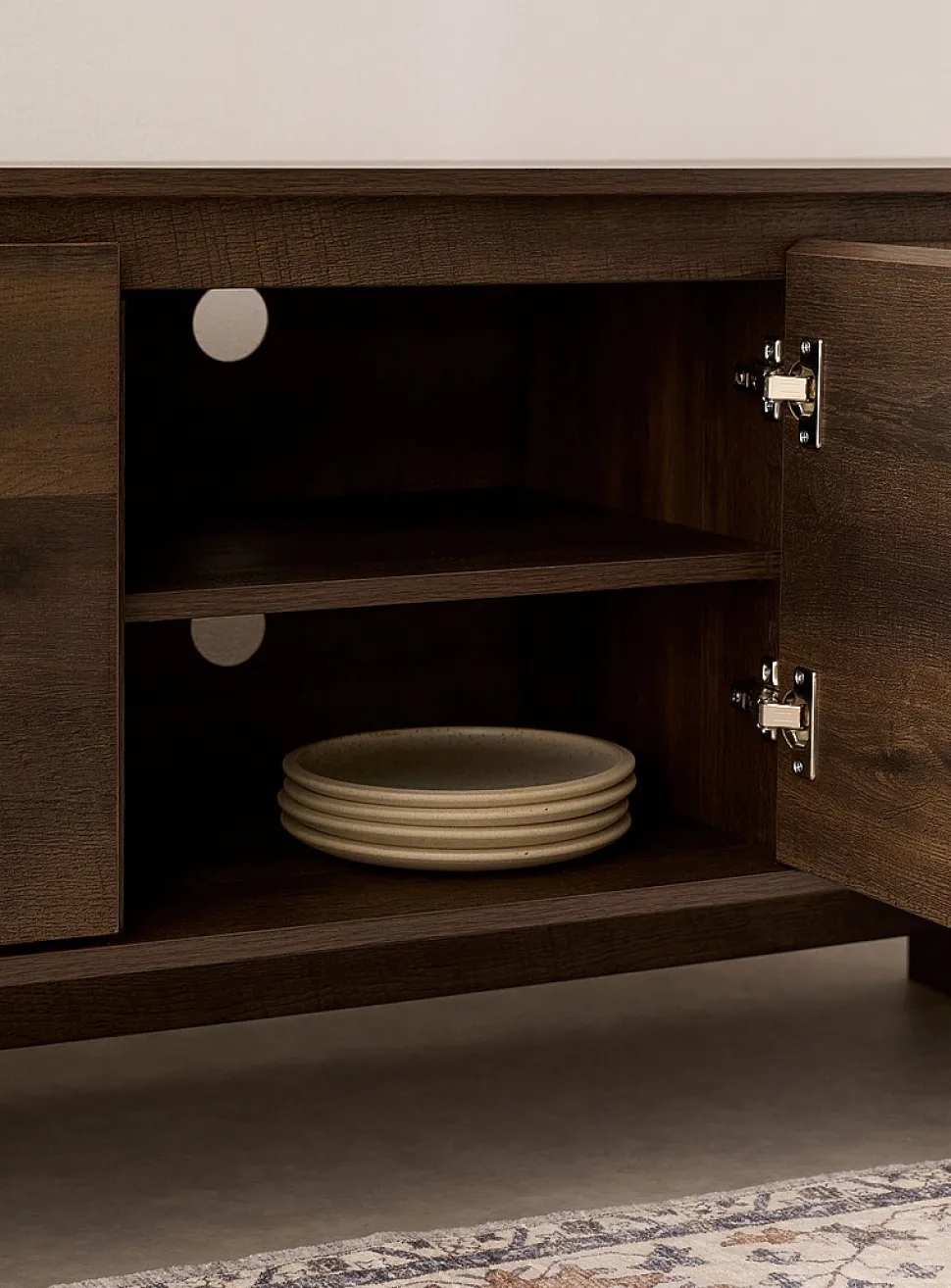 Dark brown laminate TV unit