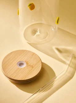 3D fruit large glass with straw