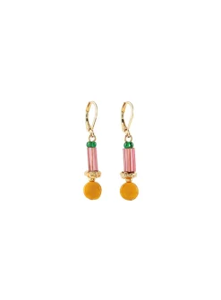 Diya glass beads earrings