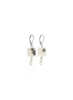 Dorado pearls and iridescent glass earrings