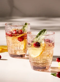 Embossed floral glasses