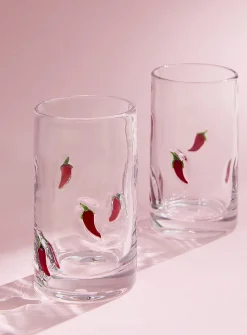 Embossed hot peppers glasses