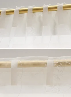 Embroidered flowers sheer curtain