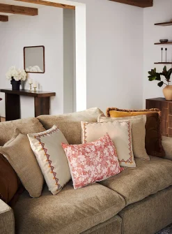 Embroidered patterns ivory removable-cover cushion
