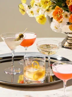Engraved oval martini glasses