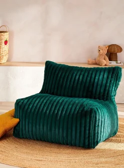 Faux-fur wide stripes chair