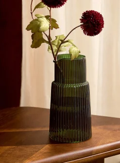 Fine grooved tinted vase