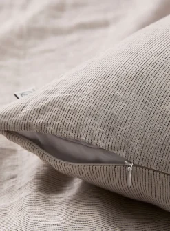 Fine stripe pure linen removable-cover cushion