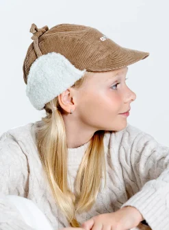 Fleece-lined corduroy trapper cap