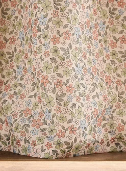 Flowers and clovers sheer curtain